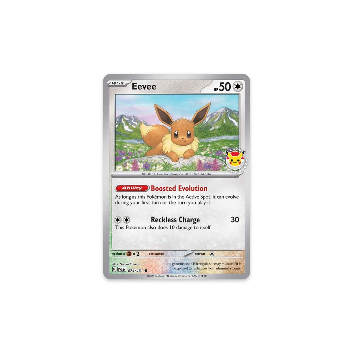 Scarlet & Violet-Prismatic Evolutions Eevee Card, Coin & 2 Booster Packs